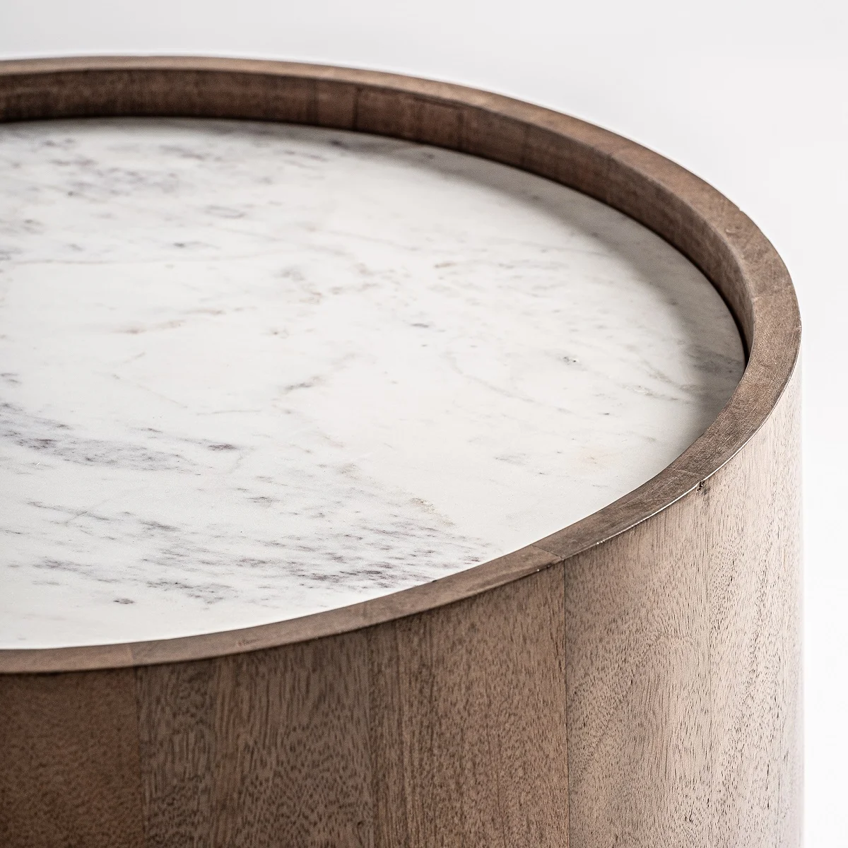 stolik z drewna i marmuru, Natural Home Decor