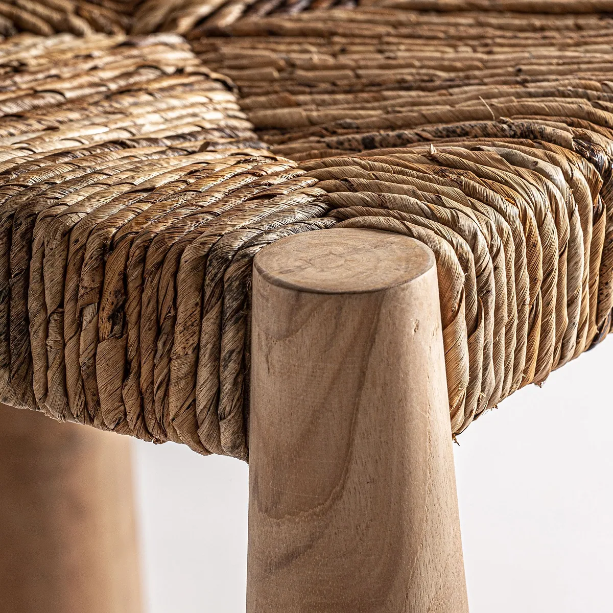 krzesło drewniane z plecionką, Natural Home Decor