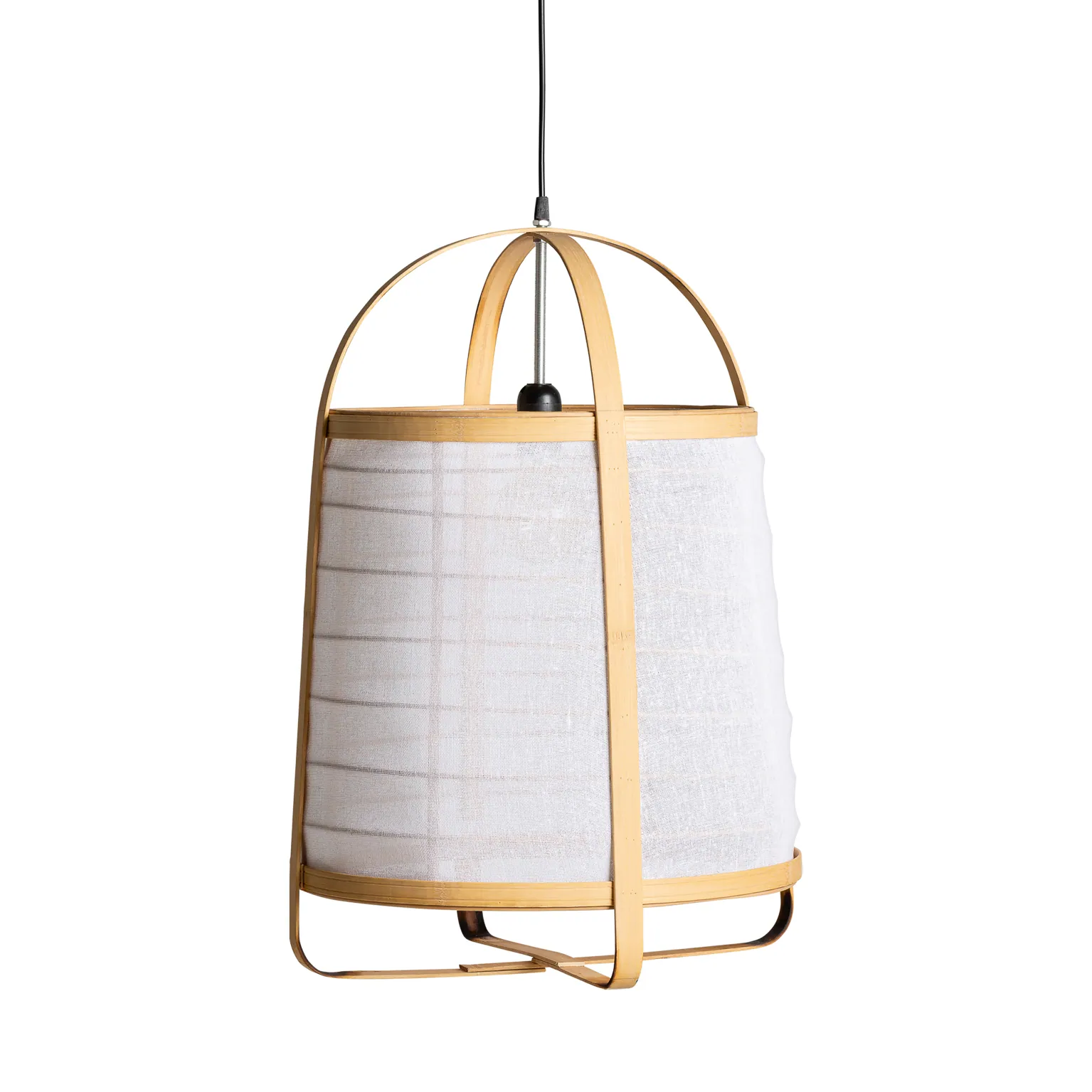 lampa wisząca japandi z bambusa i lnu Vical, naturalhomedecor