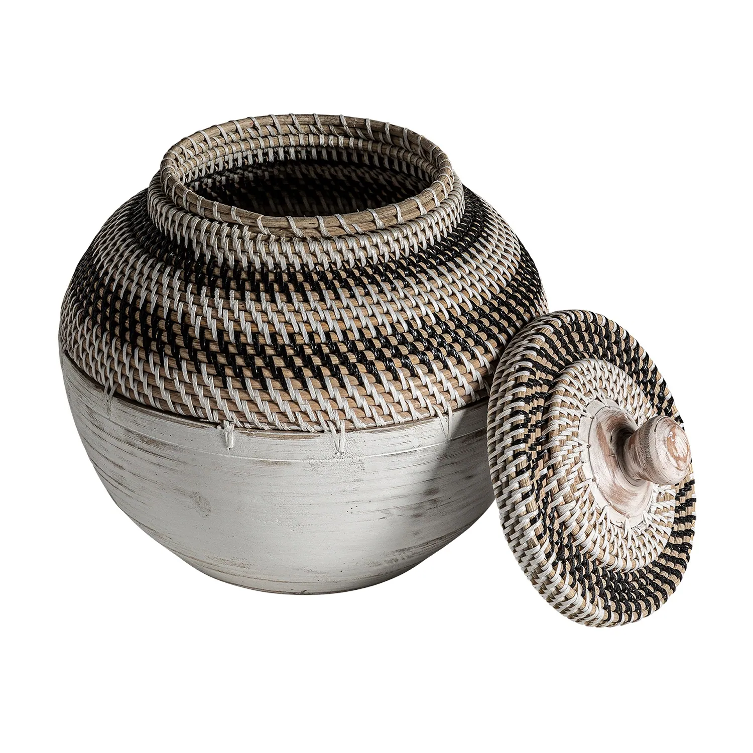 kosz z rattanu okrągły, Natural Home Decor