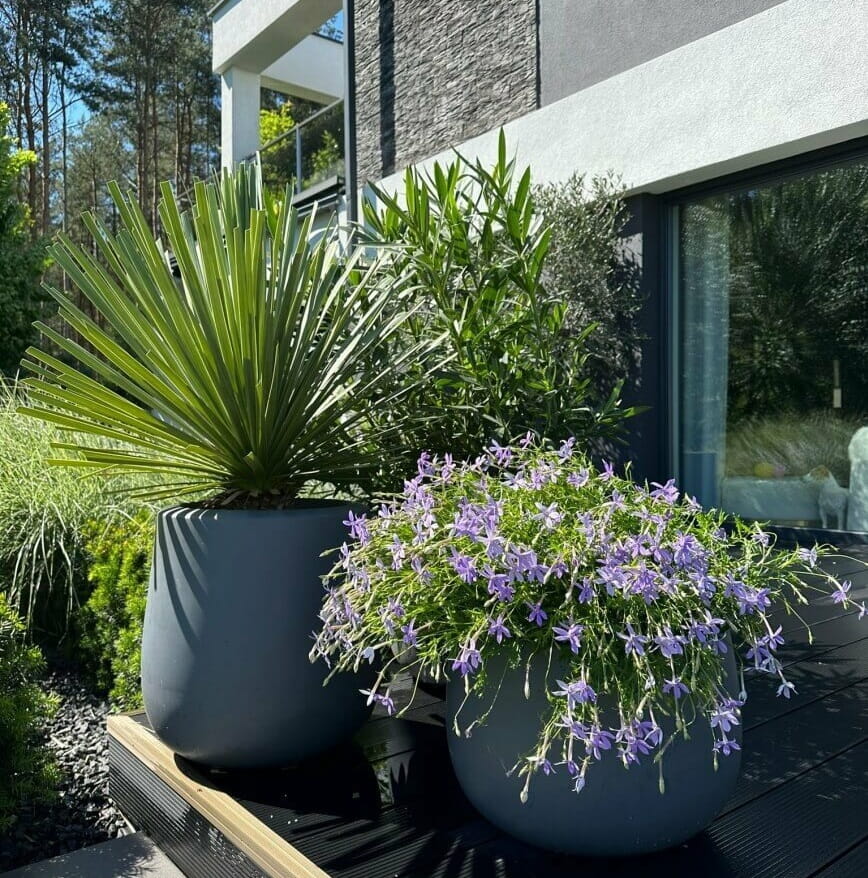 okrągła donica ogrodowa, natural home decor