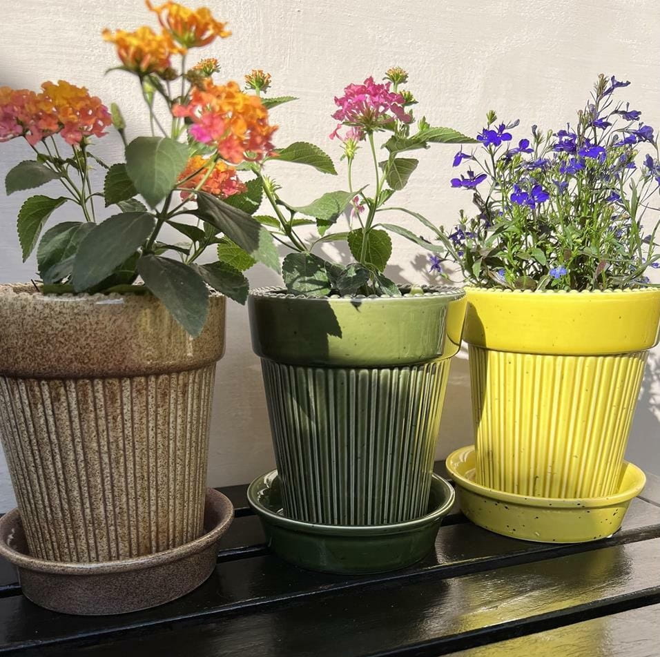 ceramiczna doniczka z podstawką, natural home decor