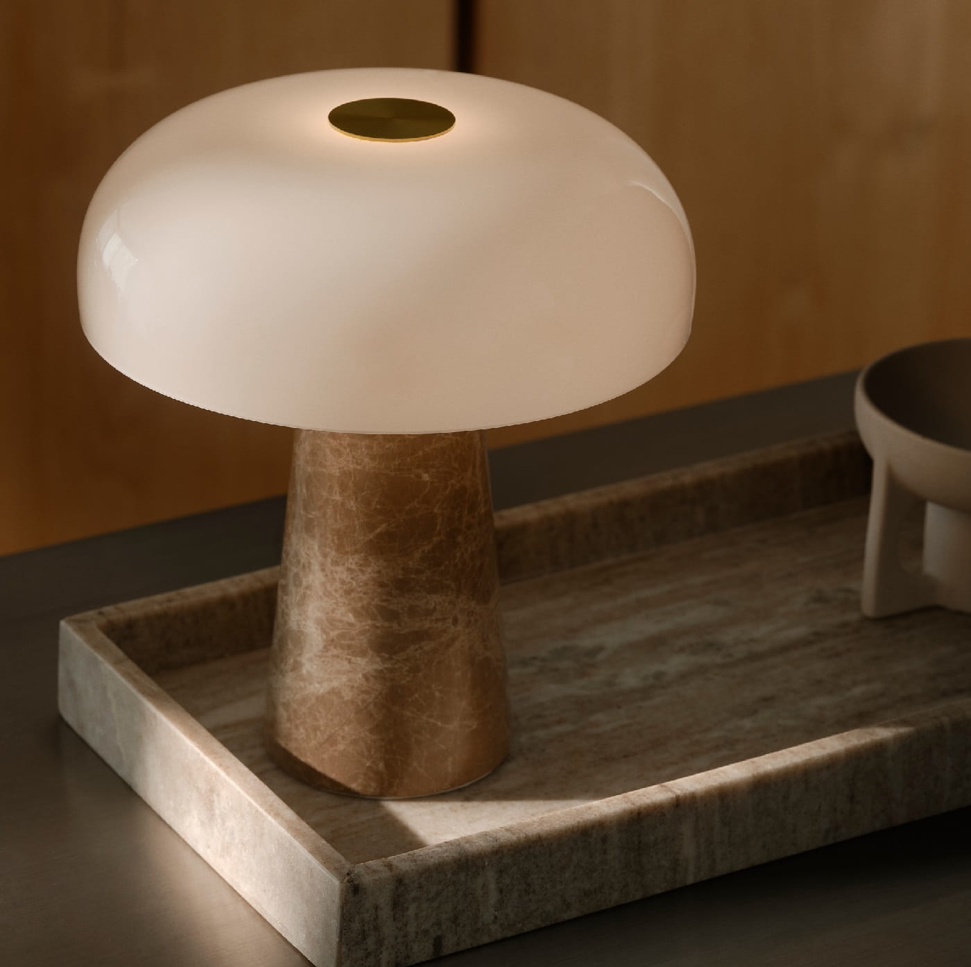 Lampa stołowa marmurowa Glossy Dftp Nordlux Natural Home Decor