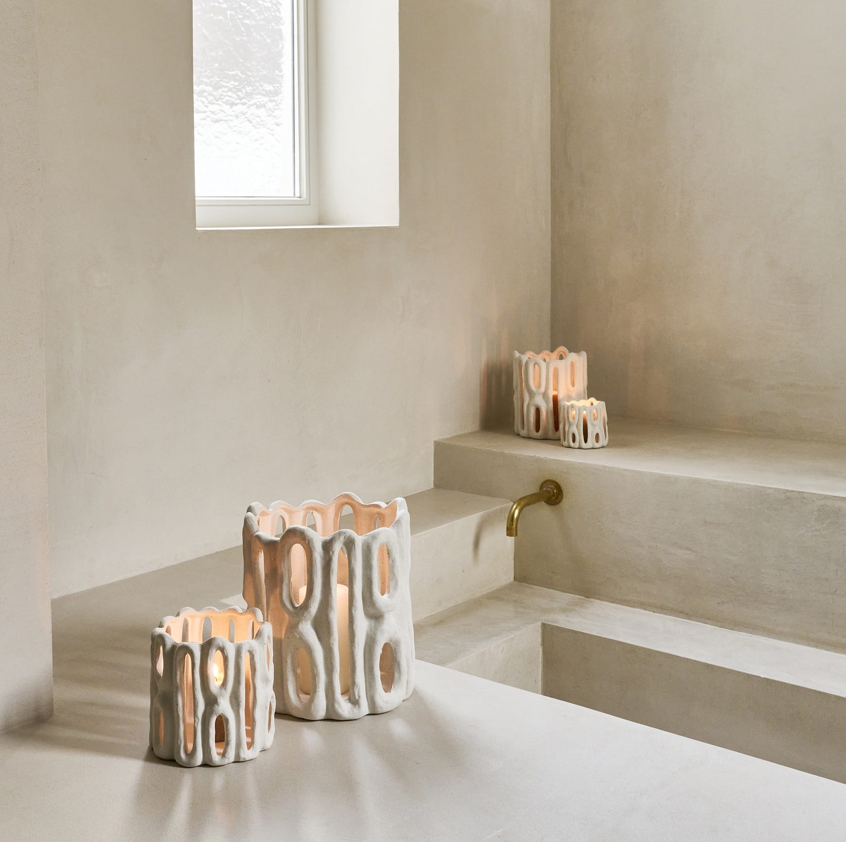 lampion ceramiczny, Pomax, Natural Home Decor