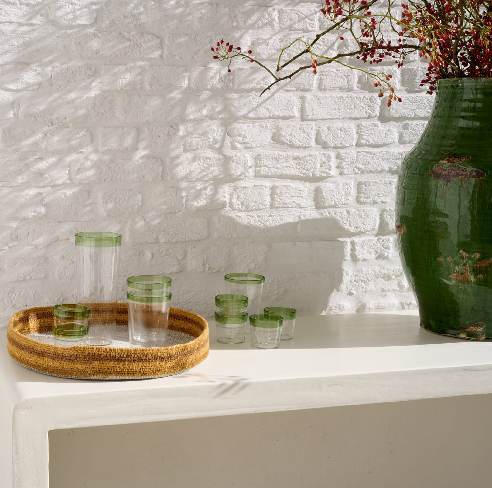małe szklanki z paskiem, Pomax, Natural Home Decor