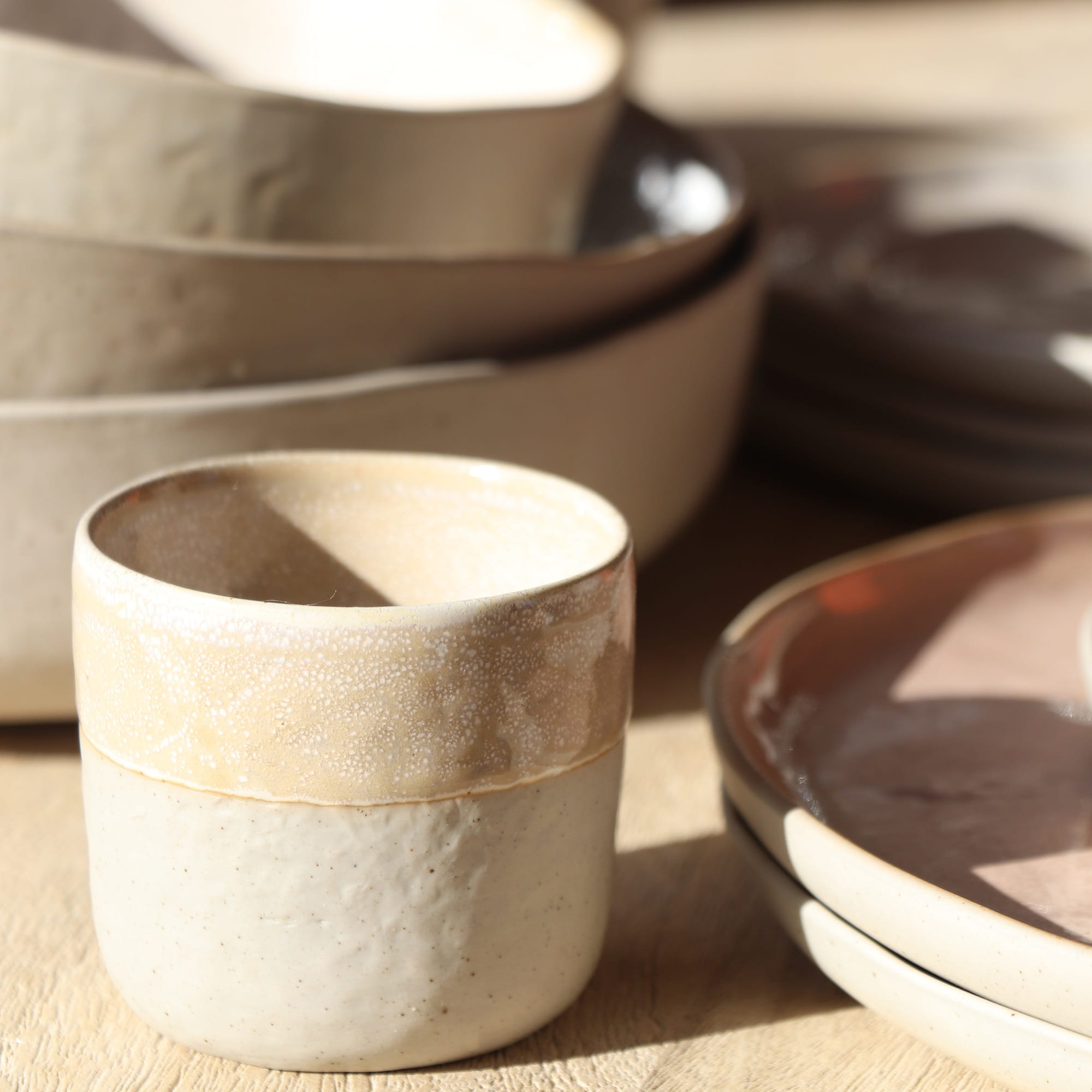 Kubek z kamionki bez ucha Spiro Pomax, Natural Home Decor