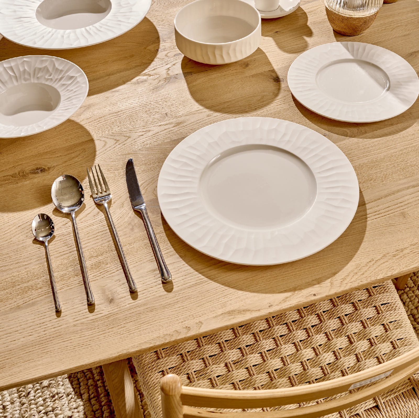 talerze obiadowe porcelana białe Pomax, Natural Home Decor