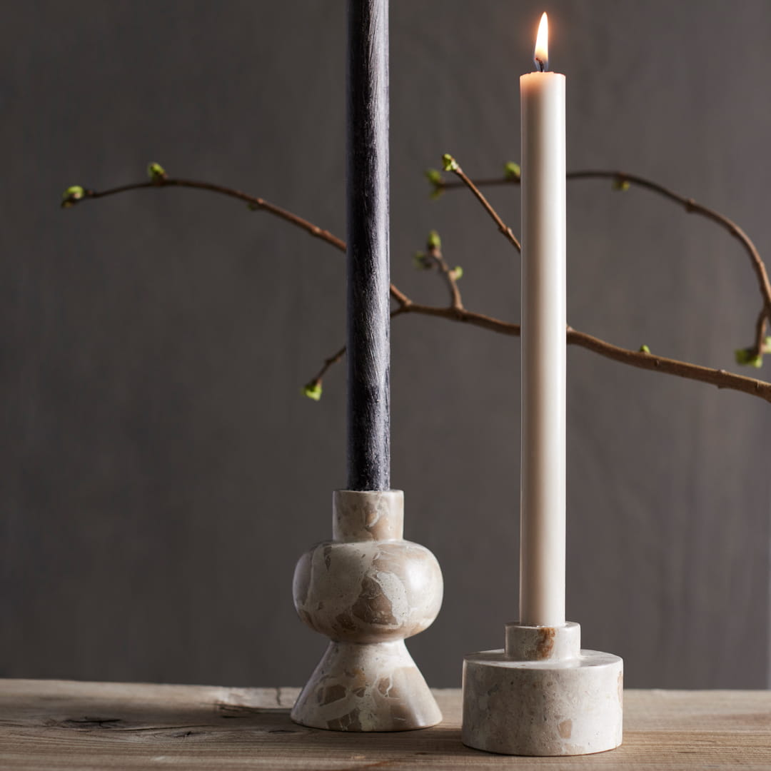 świeczniki na pojedyńczą świecę z marmuru, Natural Home Decor