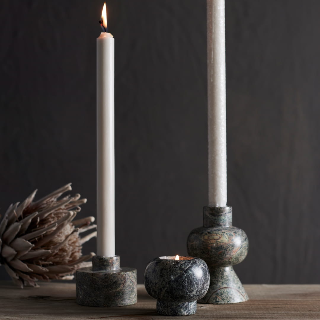 świeczniki na podgrzewacze z marmuru, Natural Home Decor