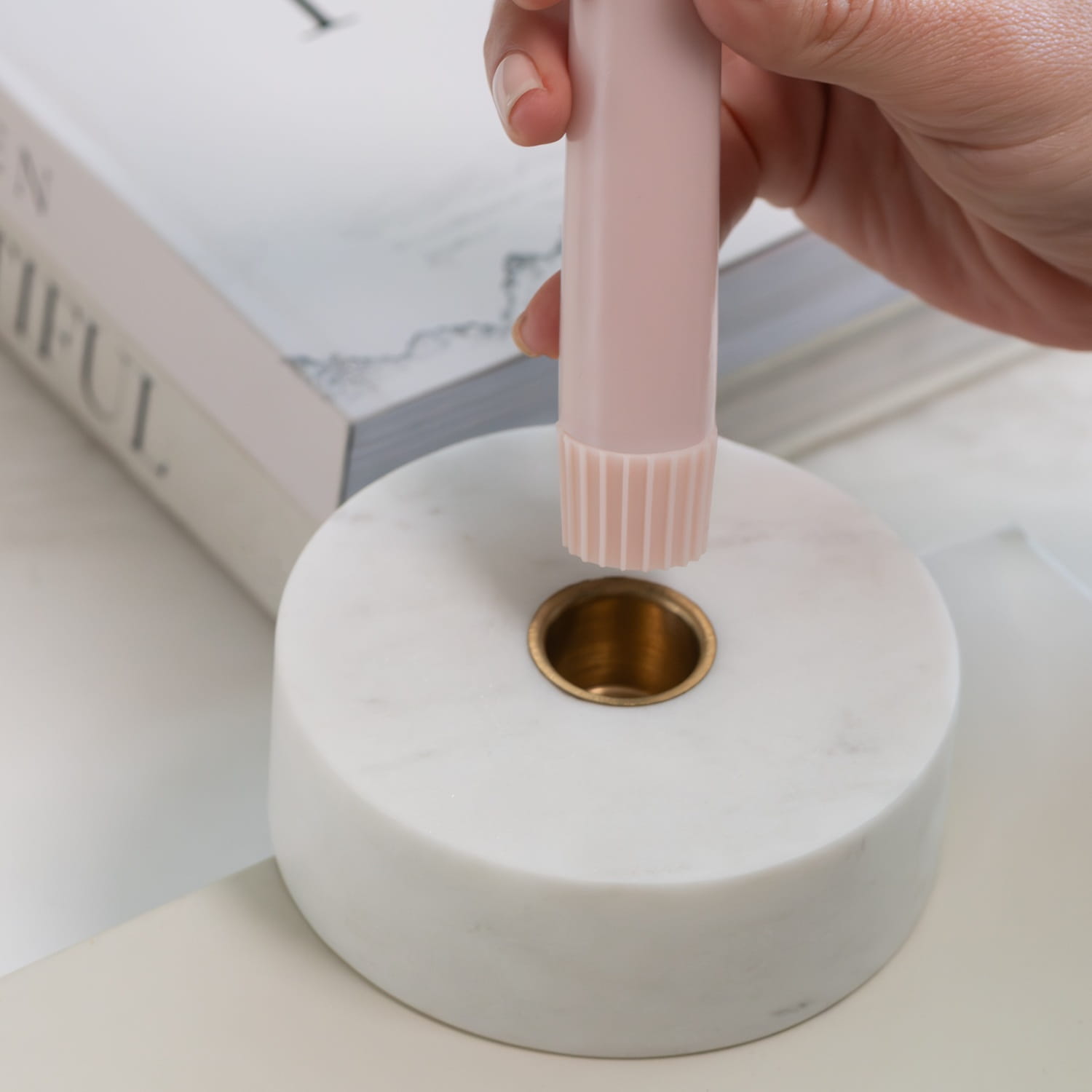 świecznik marmurowy, Natural Home Decor