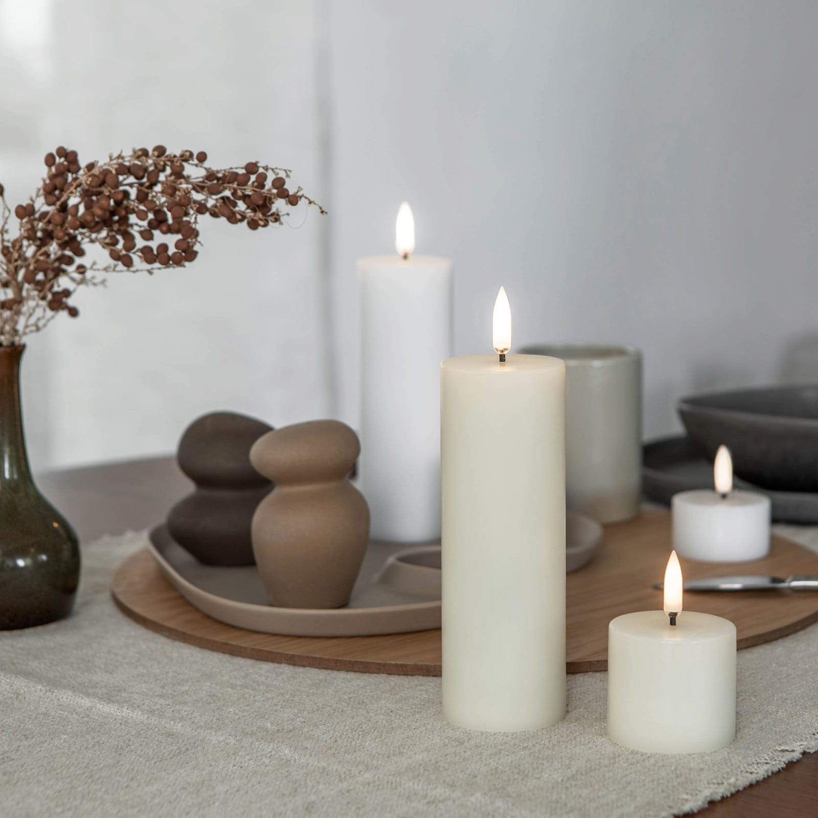 świeca led na pilota, natural home decor