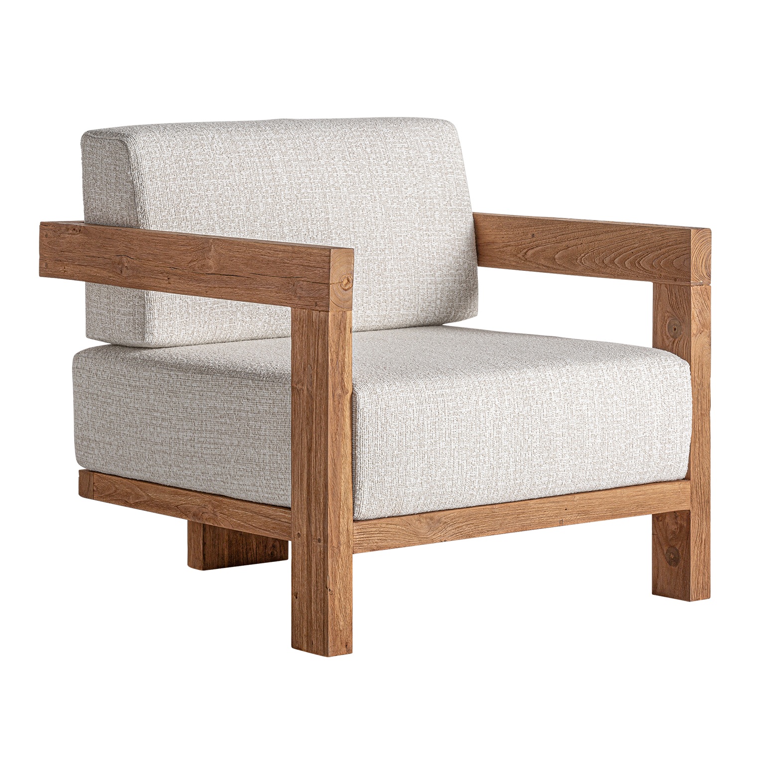 fotel ogrodowy tapicerowany drewniany premium Vical, naturalhomedecor