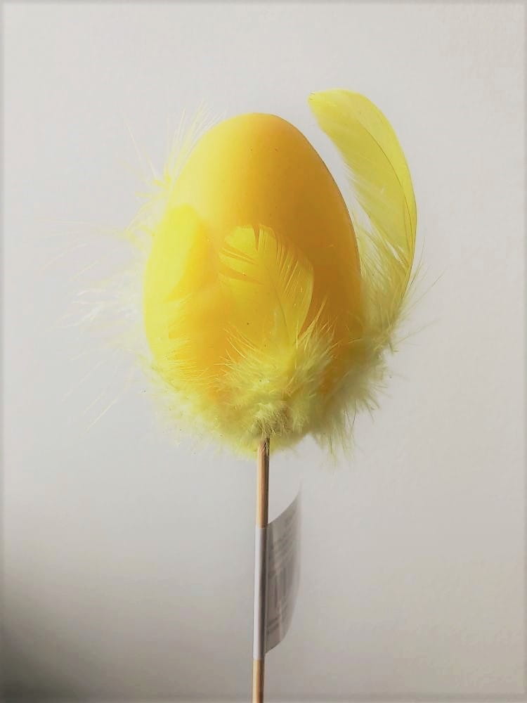 Jajko dekoracyjne wielkanocne z piórkiem Natural Home Decor