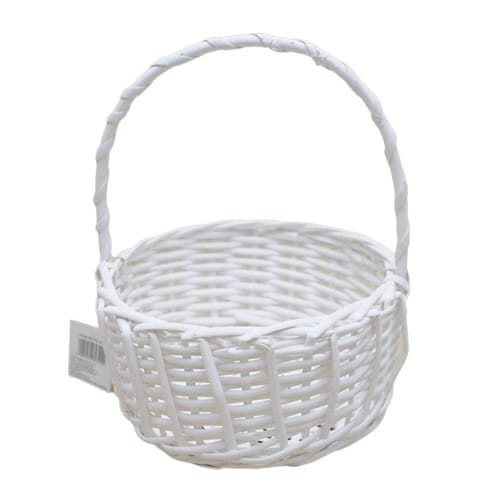 Koszyczek wielkanocny wiklinowy biały Natural Home Decor