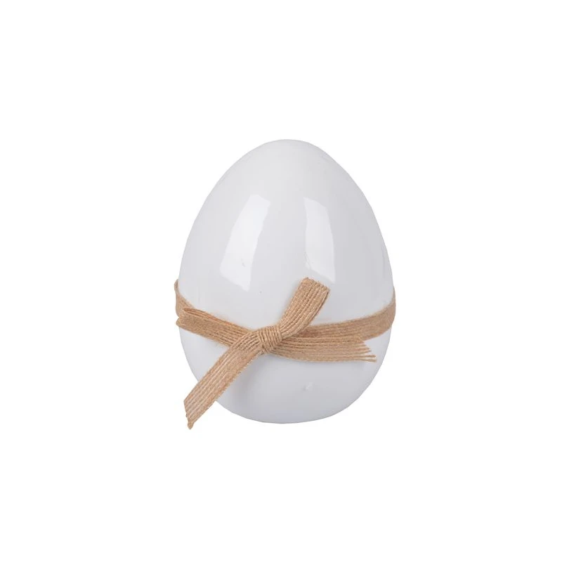 Białe jajko wielkanocne ceramiczne Natural Home Decor
