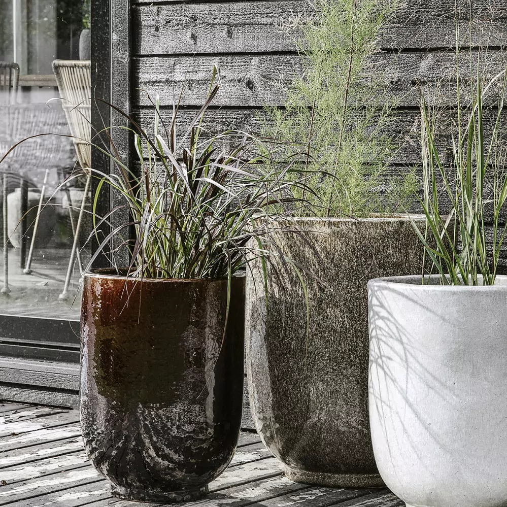 Komplet brązowe donice ogrodowe i na taras House Doctor Natural Home Decor