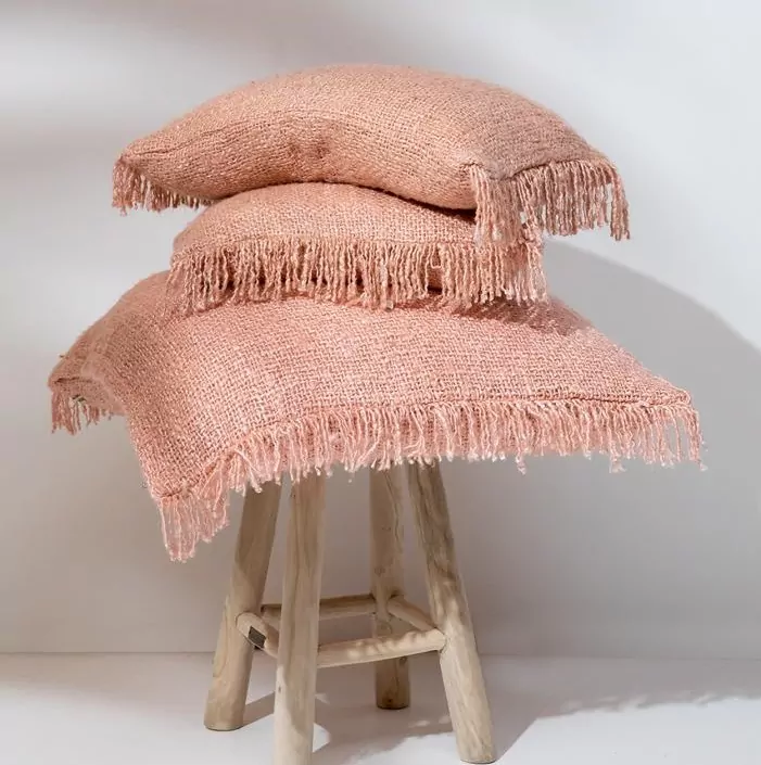 Różowa poduszka dekoracyjna 30x50 kremowa Natural Home Decor