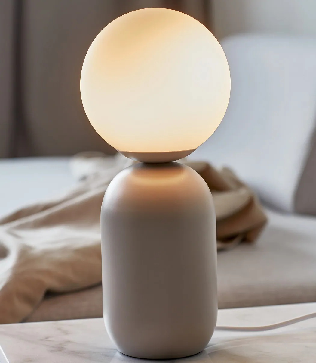 Lampa stołowa szara designerska Notti Nordlux Natural Home Decor