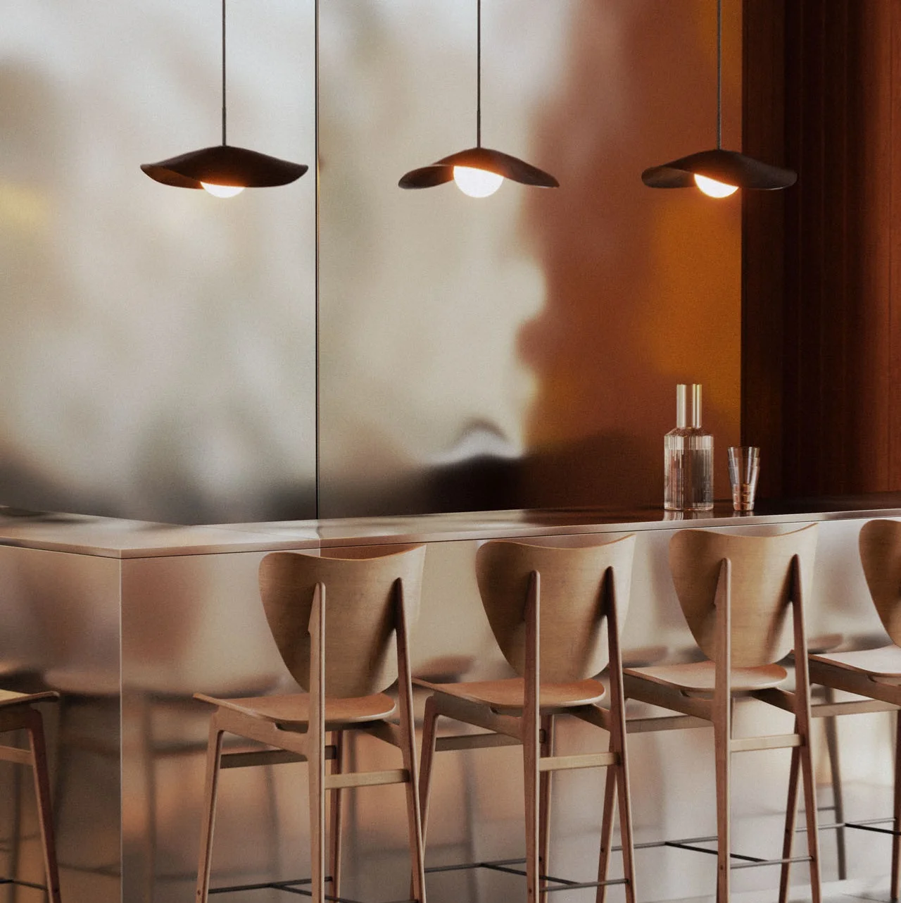 Lampa wisząca nad stół elegancka lampa sufitowa Fuji Norr11 Natural Home Decor
