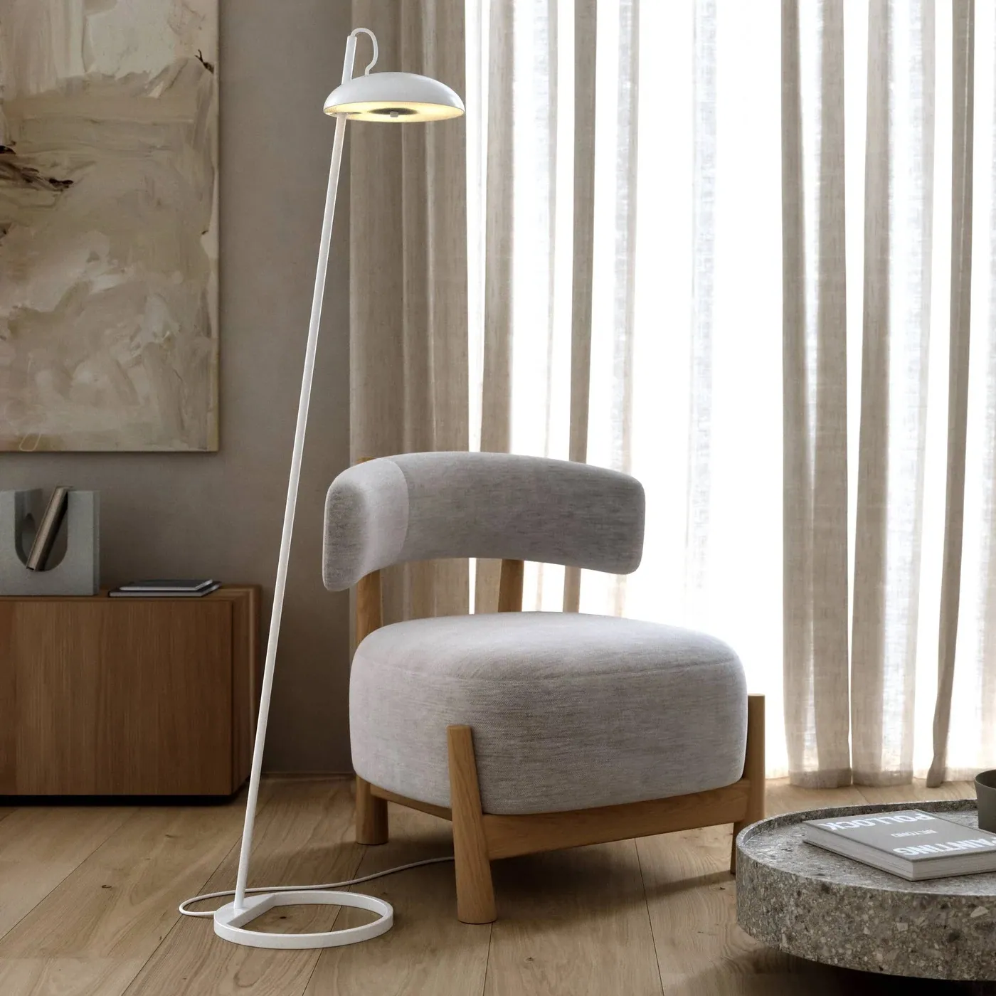 Lampa podłogowa biała Versale DFTP Nordlux Natural Home Decor