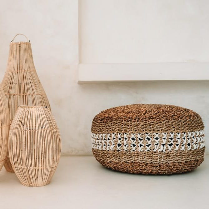 pufa z trawy morskiej Bazar Bizar Natural Home Decor