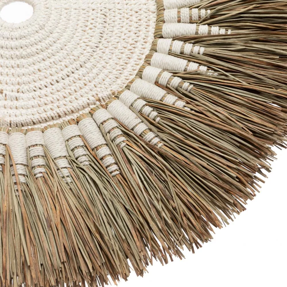 Ozdoba na ścianę z makramy i rafii boho Bazar Bizar Natural Home Decor