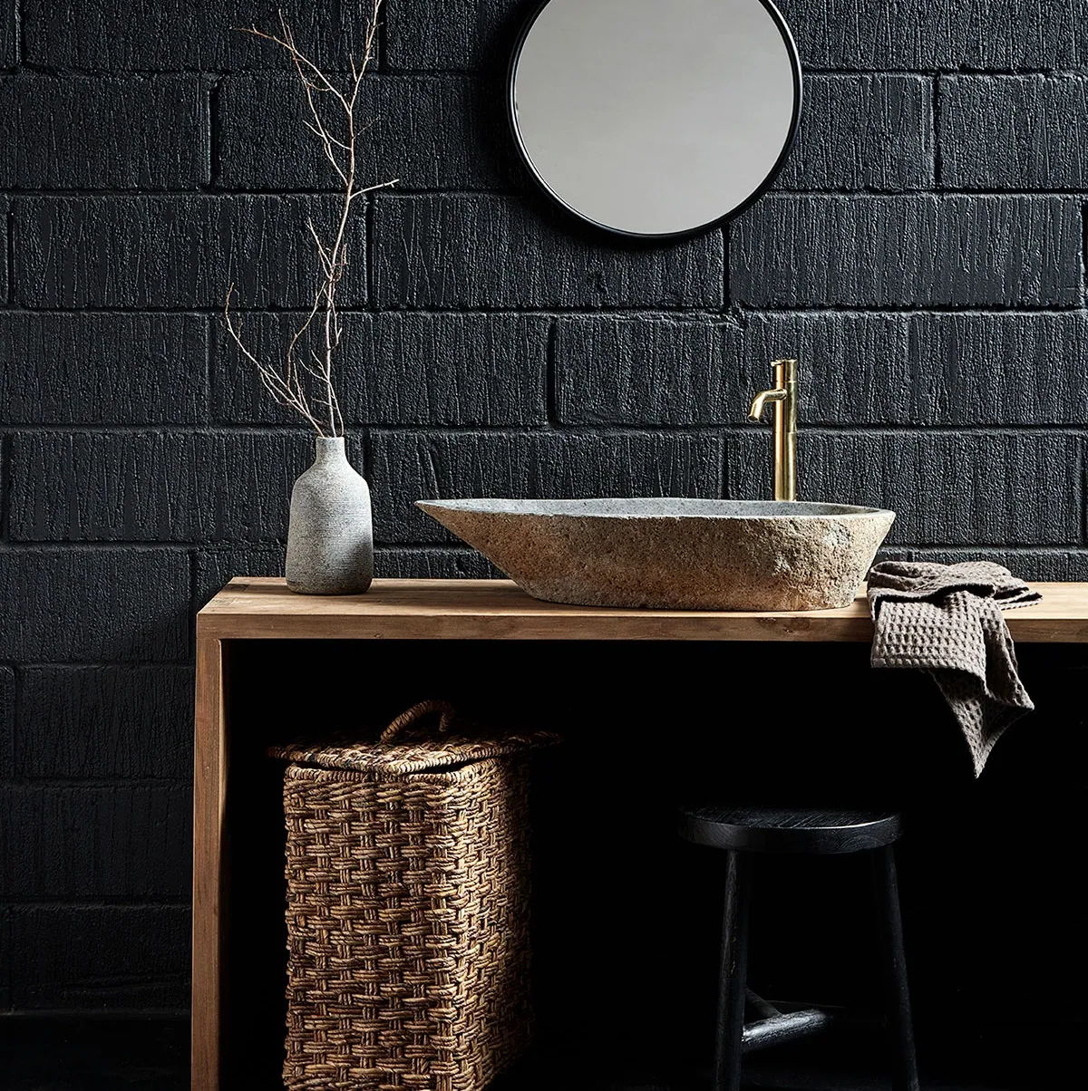 Umywalka kamienna Valley Muubs naturalhomedecor