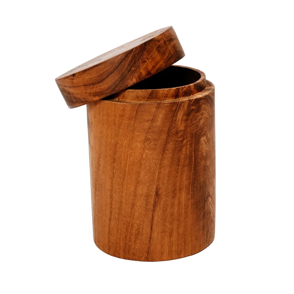 Pojemnik z pokrywką drewniany Bazar Bizar Natural Home Decor