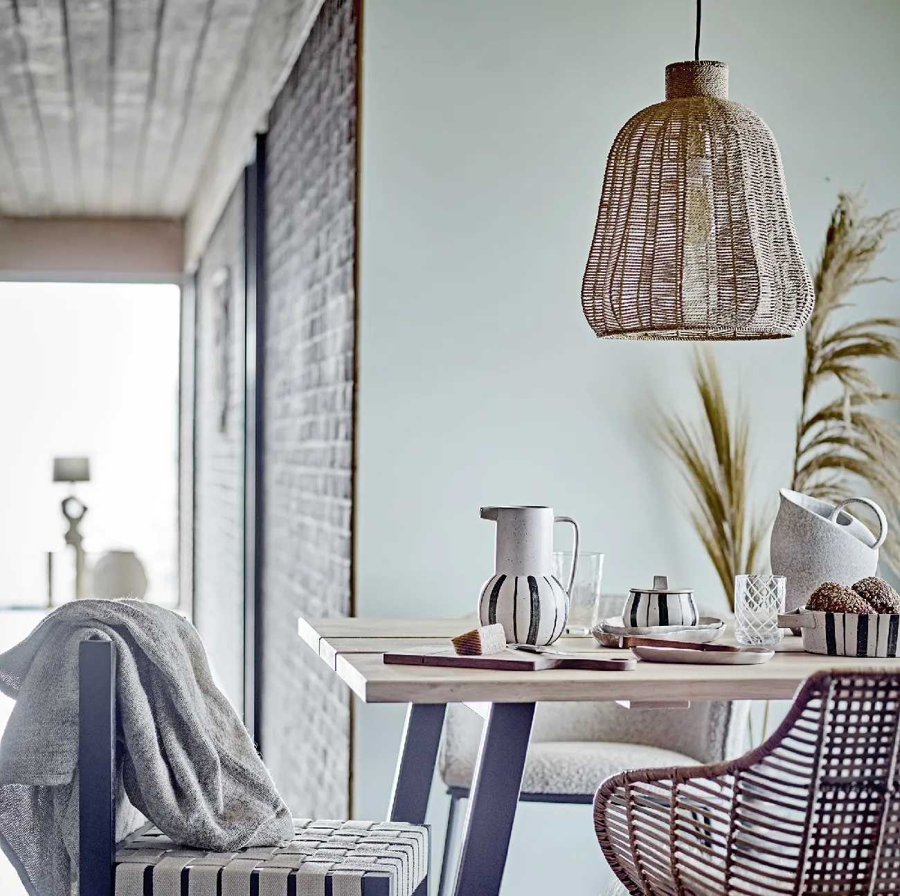 Felizja Bloomingville lampa pleciona - Natural Home Decor