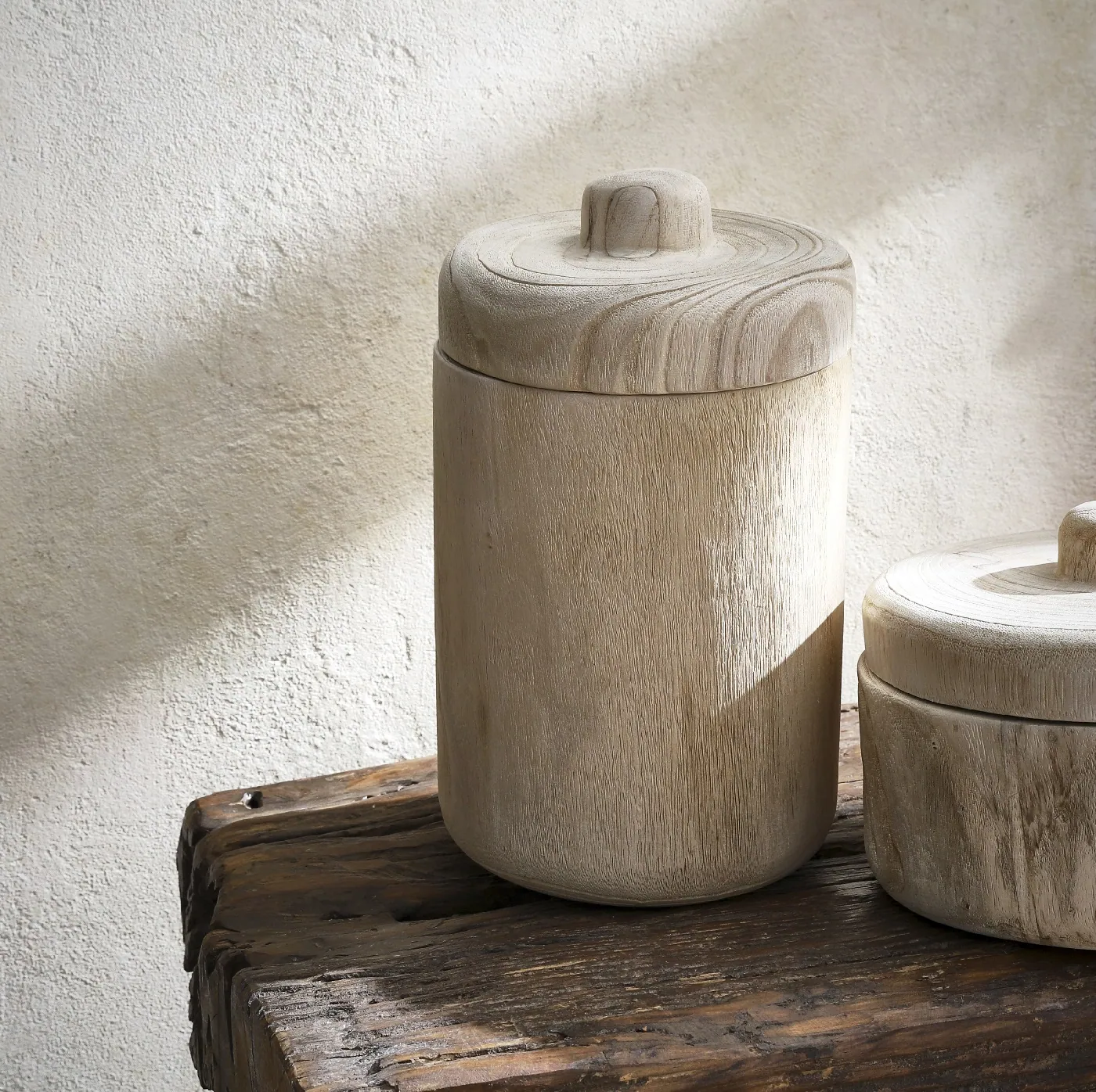 drewniane pojemniki do przechowywania Pomax Natural Home Decor Bazar Bizar