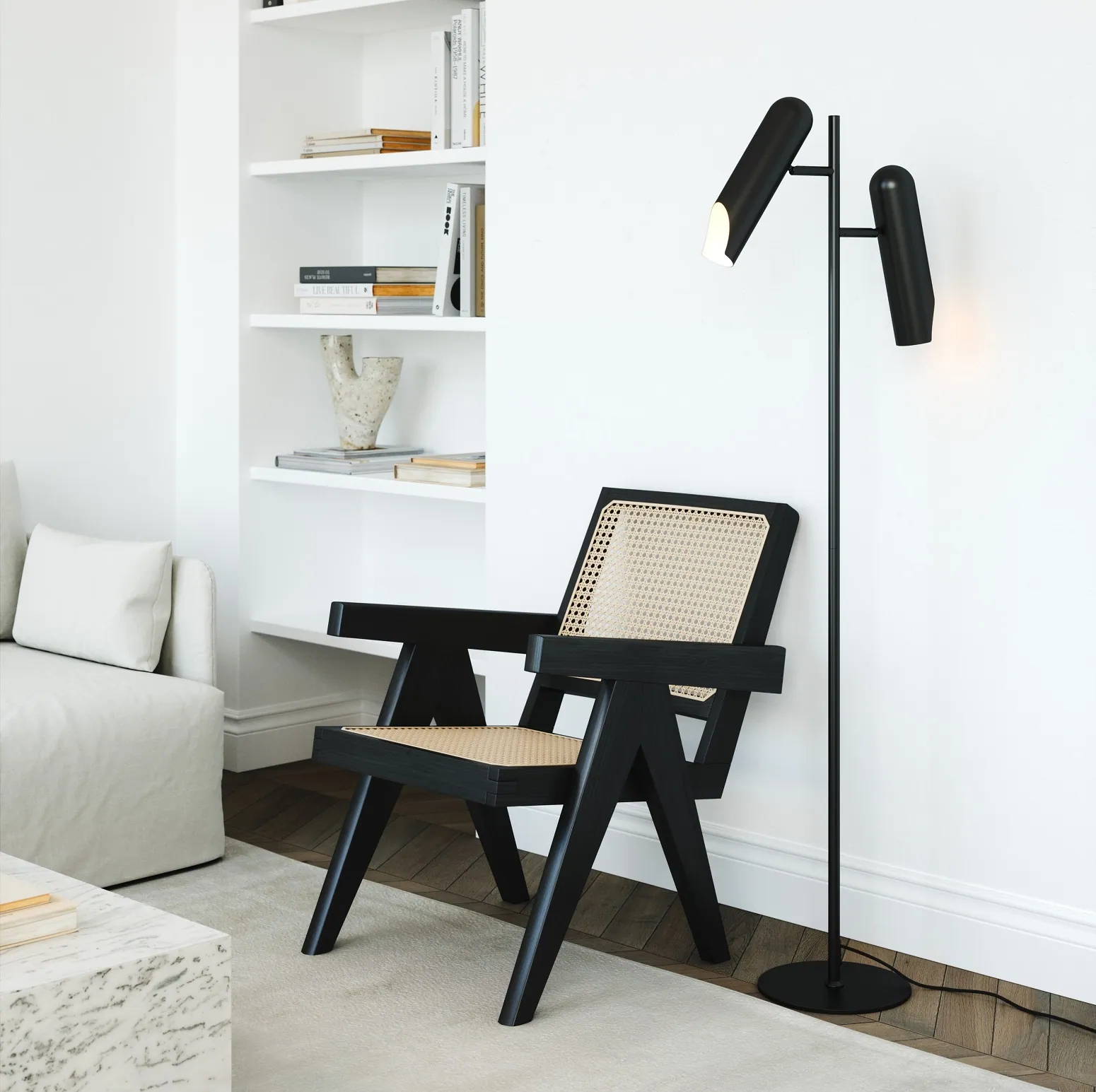 lampa stojąca czarna Rochelle DFTP by Nordlux - Natural Home Decor