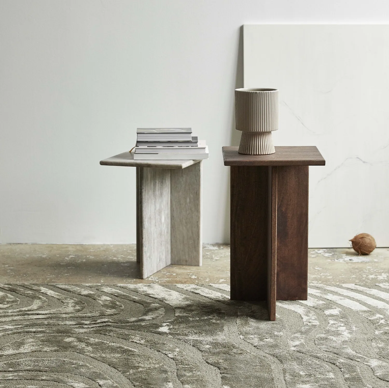 Nordal Glina High stoliki kawowe Natural Home Decor