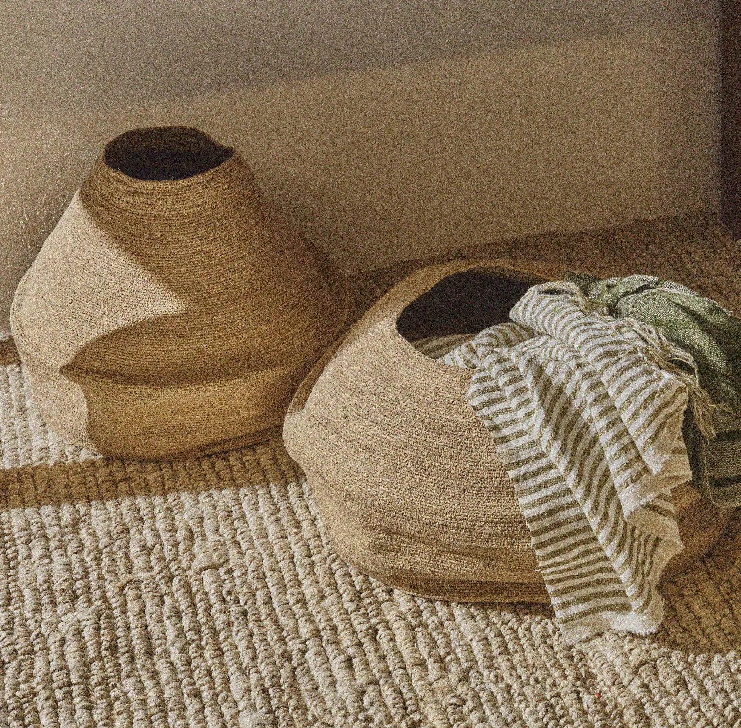kosz pleciony do przechowywania juta, Port LouisPomax, Natural Home Decor