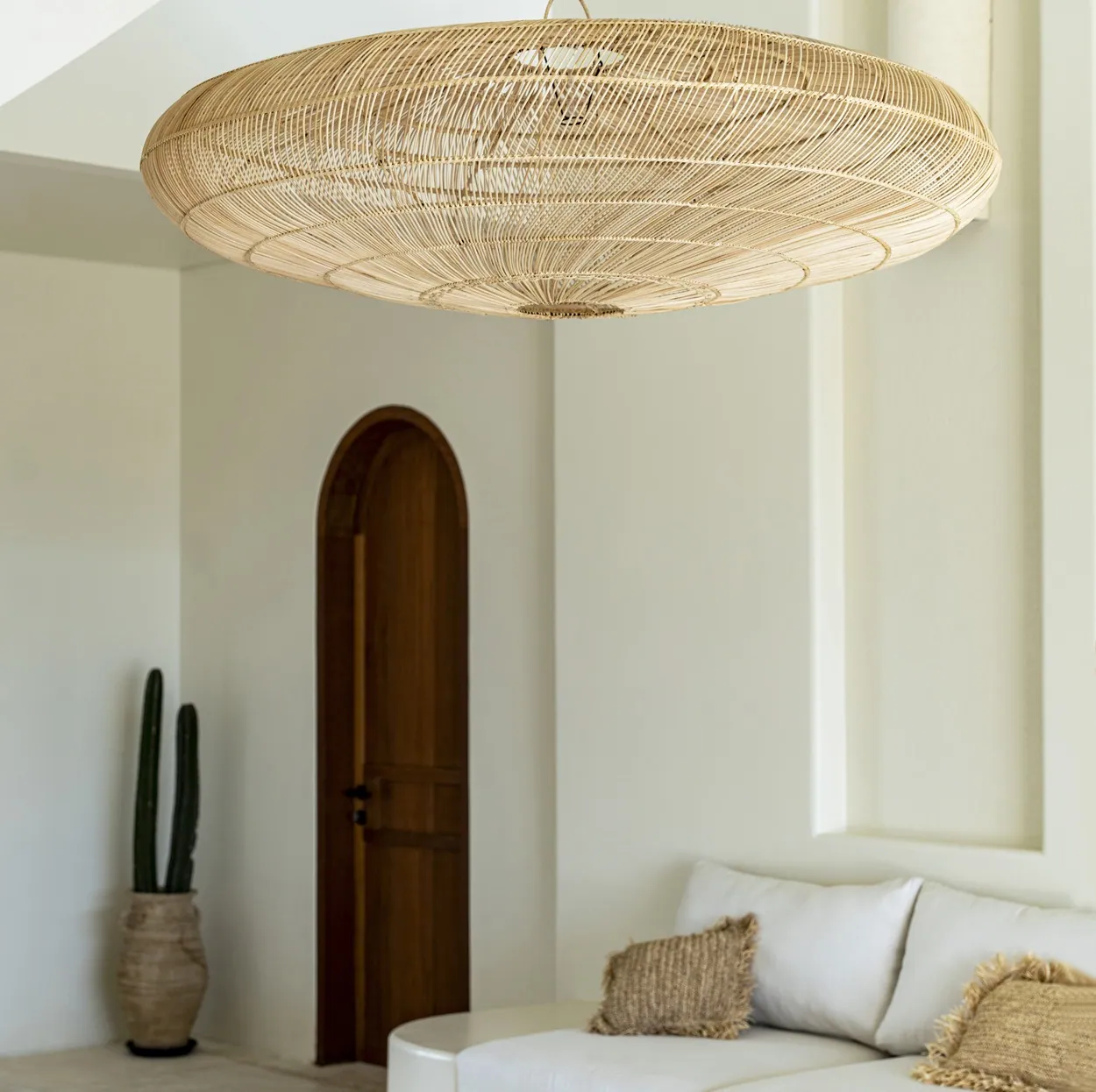 Bazar Bizar Macaron, abażur rattanowy, Natural Home Decor